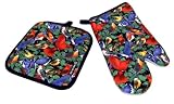 Birdwatcher WILD BIRDS Oven Mitt Potholder Set for Kitchen Tailgating Barbecue or Outdoor Cooking POT HOLDER SET GIFT IDEA