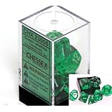 Polyhedral 7-Die Translucent Chessex Dice Set - Green