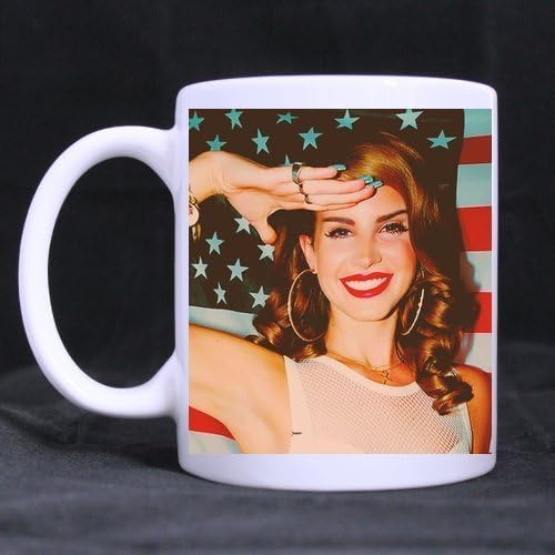 Movie Actor Music Star Band Series - Lana Del Rey American (USA) Flag Stripes Stars Navy Pattern Custom Ceramic Cool Personalized White Mug Cup