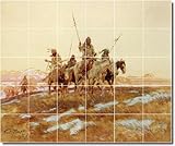 Charles Russell Indians Floor Tile Mural 19. 12.75x25.50 inches using (18) 4.25x4.25 ceramic tiles.