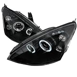 00-04 FORD FOCUS LED DUAL HALO BLACK PROJECTOR HEAD LIGHTS by Spec-D Tuning