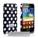 Samsung Galaxy Ace Plus Tasche Schwarz Punkte Harte Hybrid H�lle Mit Displayschutz Und Poliertuchvon "Mobile Madhouse"