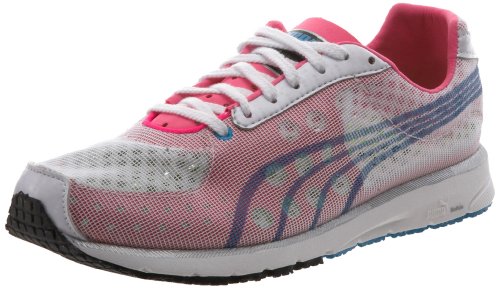 PUMA Women's Faas 250 NM Running Shoe, White/Hawaiian Ocean/Fluorescent Pink, 7 M US