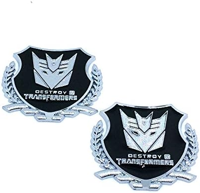 2" 3d Car Metal Transformers Decepticons Emblem Badge Decal Sticker (Silver)