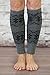 Nordic Leg Warmers Fair Isle Print Winter Snowflake Style by Modern Boho (Charcoal/Black)