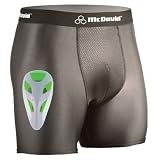 McDavid Youth Boxer Short with Flex Cup, Black, Regular