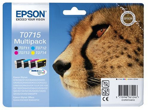 Epson Original T071540 4-Cartridge Multipack (Cyan T0712, Magenta T0713, Yellow T0714 and Black T0711)
