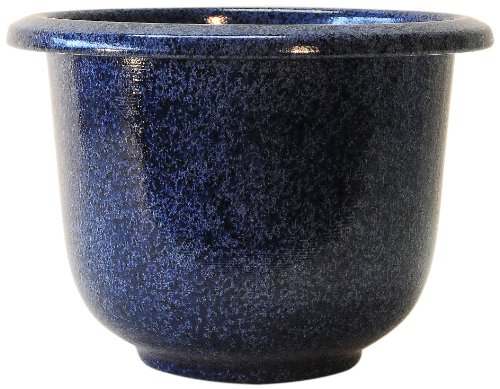 NOVELTY Round Glazetone Planter, 12-Inch, Azure Blue