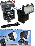 Vivitar SF4000 Swivel, Bounce & Zoom Slave Flash With Flash Bracket For NIKON 5000 4800, COOLPIX P100 P90 P6000 S8000 D80 D90 D70 D50 D40 D60 D40x Includes Soft Box Flash Diffuser + SSE Micro Fiber Cleaning Cloth