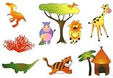 Produkt-Bild: 2 B&ouml;gen Wandbild Dekosticker Wandtattoo Tiere 50x70cm
