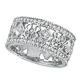 Antique Style Diamond Eternity Ring 14k White Gold by Morris and David (0.66ctw)