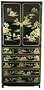 Elegant Handpainted Oriental Furniture - 82" Ming Lacquer Armoire / Entertainment Cabinet Unit