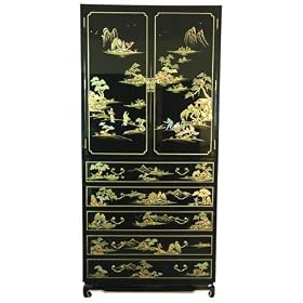 Extraordinary Handpainted Furniture - 82 Ming Ivory Lacquer Armoire Entertainment Cabinet... by ORIENTAL FURNITURE