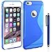 iPhone 6 Plus Case - LK S Shape Slim TPU Gel Rubber Soft Skin Silicone Case Cover for iPhone 6 Plus (5.5inch) + Stylus Pen (TPU - Blue)