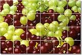 Fruits Vegetables Photo Shower Tile Mural 14. 17x25.5 inches using (24) 4.25x4.25 ceramic tiles.