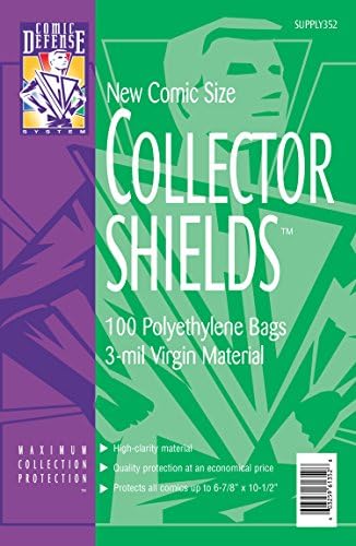 Comic Defense System New Comic Book Collector Shields Polyethylene Bags 6-7/8" x 10 1/2" Plus 1 1/2" Flap