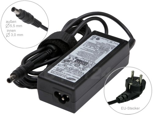 Original 60W Adaptateur chargeur secteur AC Adapter pour ordinateur portable Samsung AD-6019. Avec câble d’alimentation standard européen de e-port24®