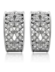 Diamond & 18k White Gold Vintage Antique Style Earrings