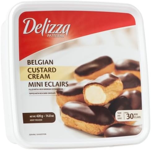 Delizza Belgian Mini Chocolate Topped Eclairs, 14.8 Ounce - 30 per pack -- 6 packs per case.