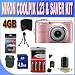 Nikon Coolpix L23 Digital Camera - Pink (10mp, 5x Optical Zoom) 2.7-inch LCD W/4GB SDHC Memory + Set of Rechargeable Batteries + Ac/Dc Charger + USB Card Reader + Memory Card Wallet + Shock Proof Case w/Strap + Accessory Saver Bundle!