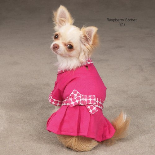 Zack & Zoey Button Candy Polo Dress Raspberry Sorbet MEDIUM Dog Puppy Apparel