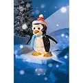 Lighted Tinsel Penguin - Blue (18")