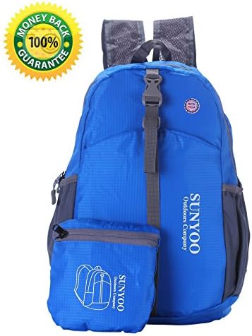 SUNYOO® 20L/35L Large Capacity Packable Handy Lightweight Laptop Backpack Waterproof Resistant Travel Daypack (20L-Blue)