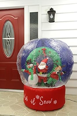 4' Airblown Inflatable Santa and Friends Snow Globe Lighted Christmas Yard Art