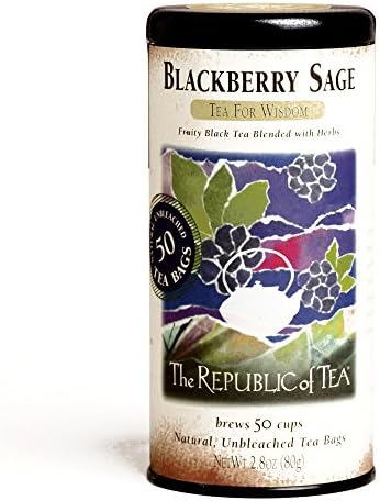 The Republic of Tea Blackberry Sage Black Tea 50-Count 2.8 oz each (2 Items Per Order)