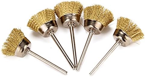 CNBTR Gold Bowl Shape Stainless Steel Wire Brush For Industrial Cleaning 25x25x54mm Pack of 5
