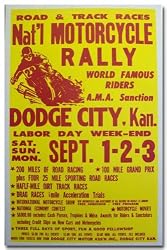 1956 Dodge City Motorcycle Racing Poster Print