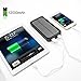 12000mAh Solar Charger, Portable Solar Powered Phone Charger Dual USB Solar External Battery Pack Power Bank for Cellphones With Solar LED Lights For Emergency or As A Camping Light (Black)