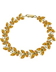 14k Gold Butterfly Bracelet with Genuine Citrines