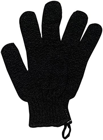 All About Men Bath and Shower Exfoliating Gloves, Black