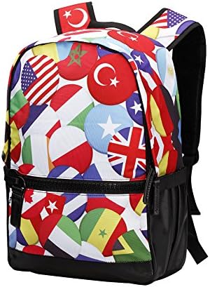 Coolest Unique Fashion Nations Flag Print Backpack, 20L Water-proof Durable Daypack, Multi-Pocket fits iPad tablets and 15.6¡± Laptop, Travel Casual School Sports Outdoor shoulder bag