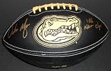Urban Meyer Autographed Florida Gators Black Leather Football with 06 NAT CHAMPS inscription