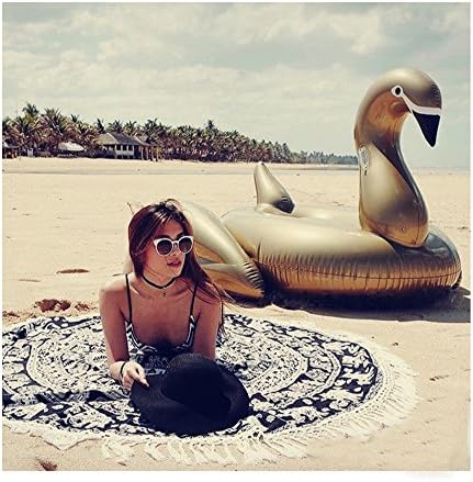 75"/190cm,Giant Inflatable Golden Swan Pool Float , Inflatable Float Toy With Rapid Valves For Adults &amp; Kids