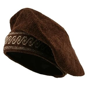 Chenille Tam Beret-Dark Brown W08S69E