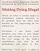 Book Making Dying Illegal: Architecture Against Death : Original to the 21st Century