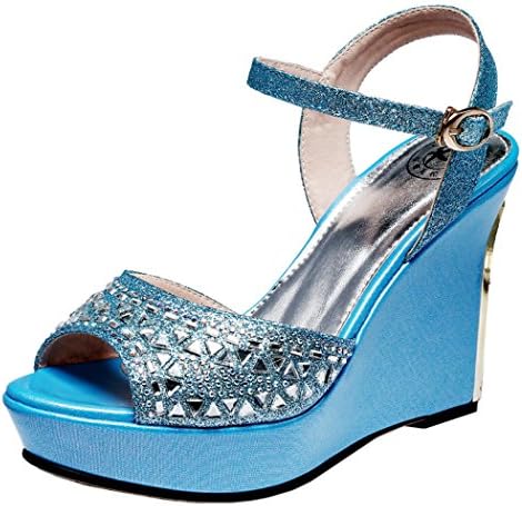 Guciheaven Women New Style Beautiful Cute Platform Peep-toe Sandals Shoes(5 B(M)US, Blue)
