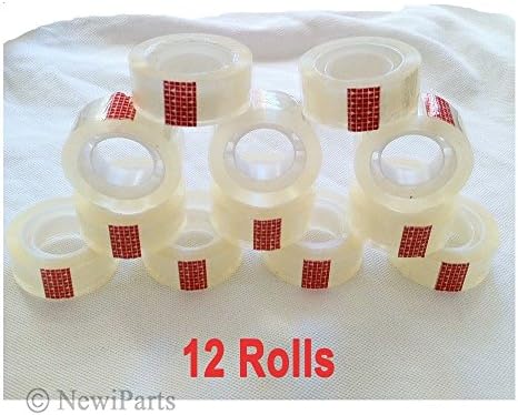 12 Rolls Crystal Clear Transparent Tape Dispenser Refills 3/4" x 1000" office school stationary Mailling Packing Gift Wholesale by Newiparts