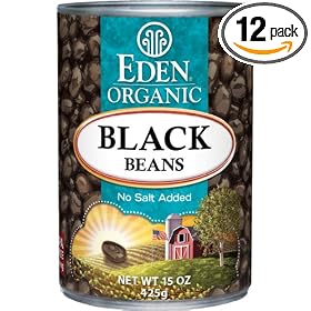 Eden Organic Black Beans, No Salt Added, 15-Ounce Cans (Pack of 12)