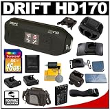 Drift Innovation HD170 Stealth 1080p Digital Video Action Camera Camcorder with Remote Control + Handlebar Mount + Helmet Mount + Goggle Mount + 16GB Card + Battery + Case + Remote Control Mount + Adhesive Mounts + Accessory Kit