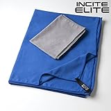 Quick dry towel with FREE Hand Towel, Bag & Lifetime Guarantee Included - Fast drying Microfiber Super Absorbent towel is Suitable as a Sports Towel, Beach Towel, Camping Towel, Bath Towel, Yoga Towel, Gym Towel & Travel Towel - Available in Blue & Purple - Compact Micronet Towel - X large / XL.