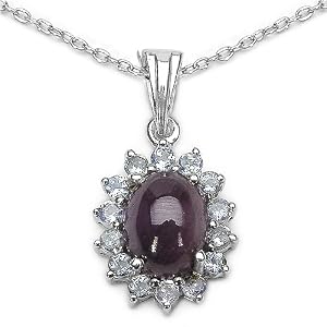 2.00 Carat Genuine Ruby and Tanzanite Pendant by 
