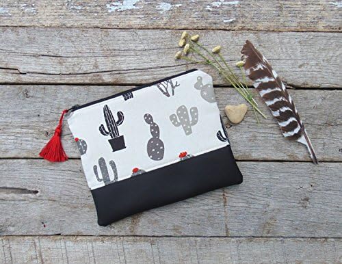 Cactus Cosmetic Bag, Makeup Bag, Toiletry Bag, Zipper Pouch