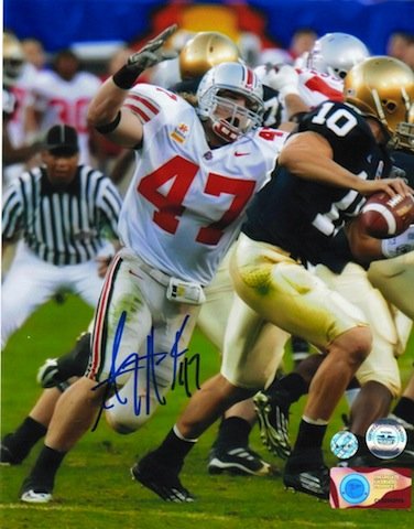 AJ Hawk Signed Ohio State Buckeyes 8x10 Photo