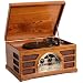 Zyon Wooden Retro Turntable 3 Speed Record Player AM/FM Radio CD and Cassette Player - (Beech)