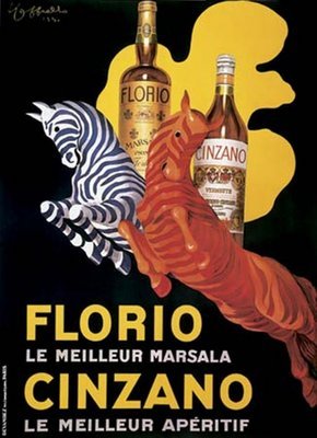 Florio e Cinzano, 1930 von Leonetto Cappiello - Hochwertiger Leinwanddruck (20 cm W x 26 cm H x 5 cm D)