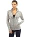 PattyBoutik Women's Mock Neck Marled Zip Up Cardigan